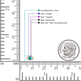 Eyelashes Eye Stud Earring 4.8mm Lab Created Opal Oxidized 925 Sterling Silver