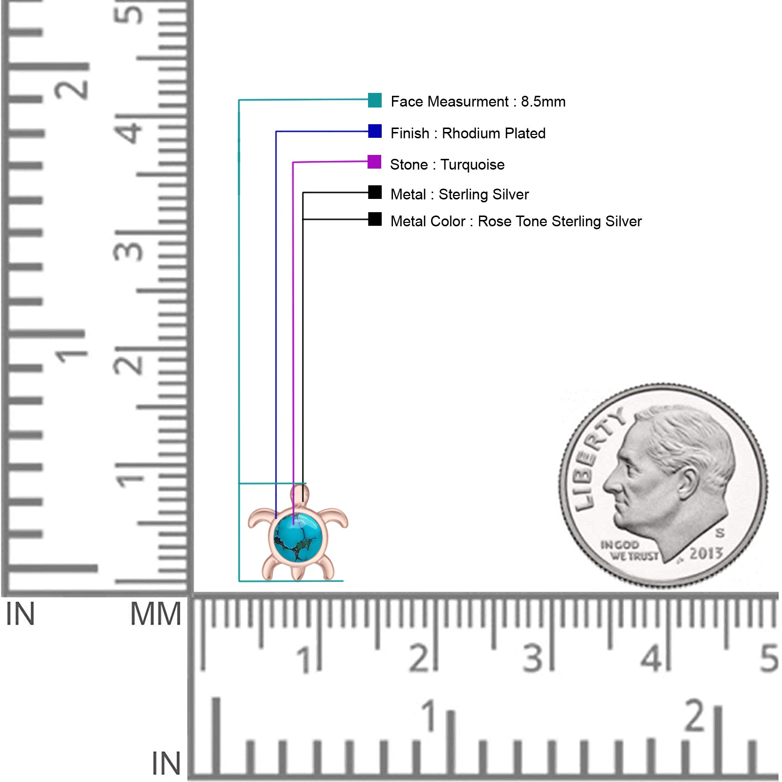 Round 8.5mm Lab Created Opal Turtle Stud Earring 925 Sterling Silver