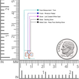 Four Leaf Clover Stud Earring 7mm Lab Created Opal 925 Sterling Silver