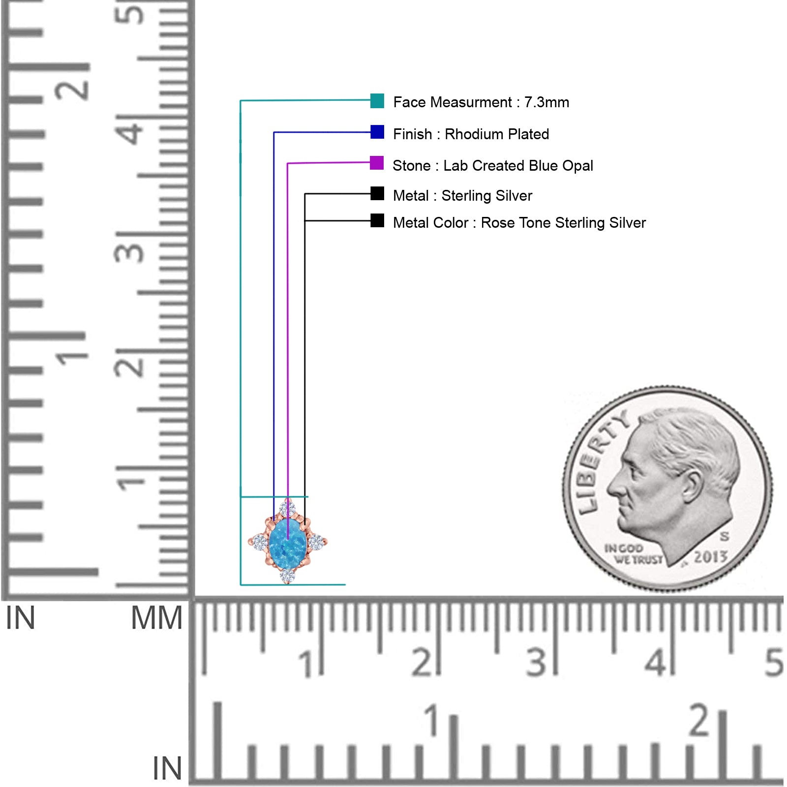 Floral Oval Stud Earring Lab Created White Opal  925 Sterling Silver