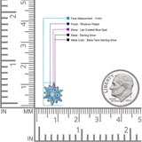 Flower Stud Earring 11mm Floral Lab Created Opal 925 Sterling Silver