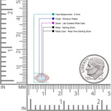 Marquise Halo Evil Eye Stud Earring Lab Created Opal 925 Sterling Silver