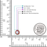 Floral Boho Stud Earring 7.4mm Oxidized Lab Created Opal 925 Sterling Silver