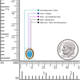 Oval 9.6mm Radiant Halo Stud Earring Lab Created Opal 925 Sterling Silver