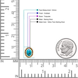 Oval 9.6mm Radiant Halo Stud Earring Lab Created Opal 925 Sterling Silver