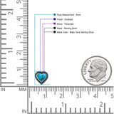 Heart Shaped Earring 8mm Twisted Rope Created Opal 925 Sterling Silver