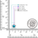 Flower 7.5mm Round Lab Created Opal Floral Stud Earring Oxidized 925 Sterling Silver