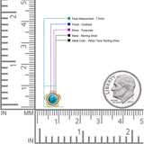 Flower 7.5mm Round Lab Created Opal Floral Stud Earring Oxidized 925 Sterling Silver