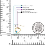 Heart Fishhook Earrings 13.2mm Lab Created Opal Oxidized 925 Sterling Silver