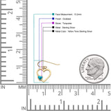 Heart Fishhook Earrings 13.2mm Lab Created Opal Oxidized 925 Sterling Silver