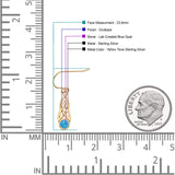 Round Lab Created Opal Trinity Dangle Fishhook Earring 925 Sterling Silver