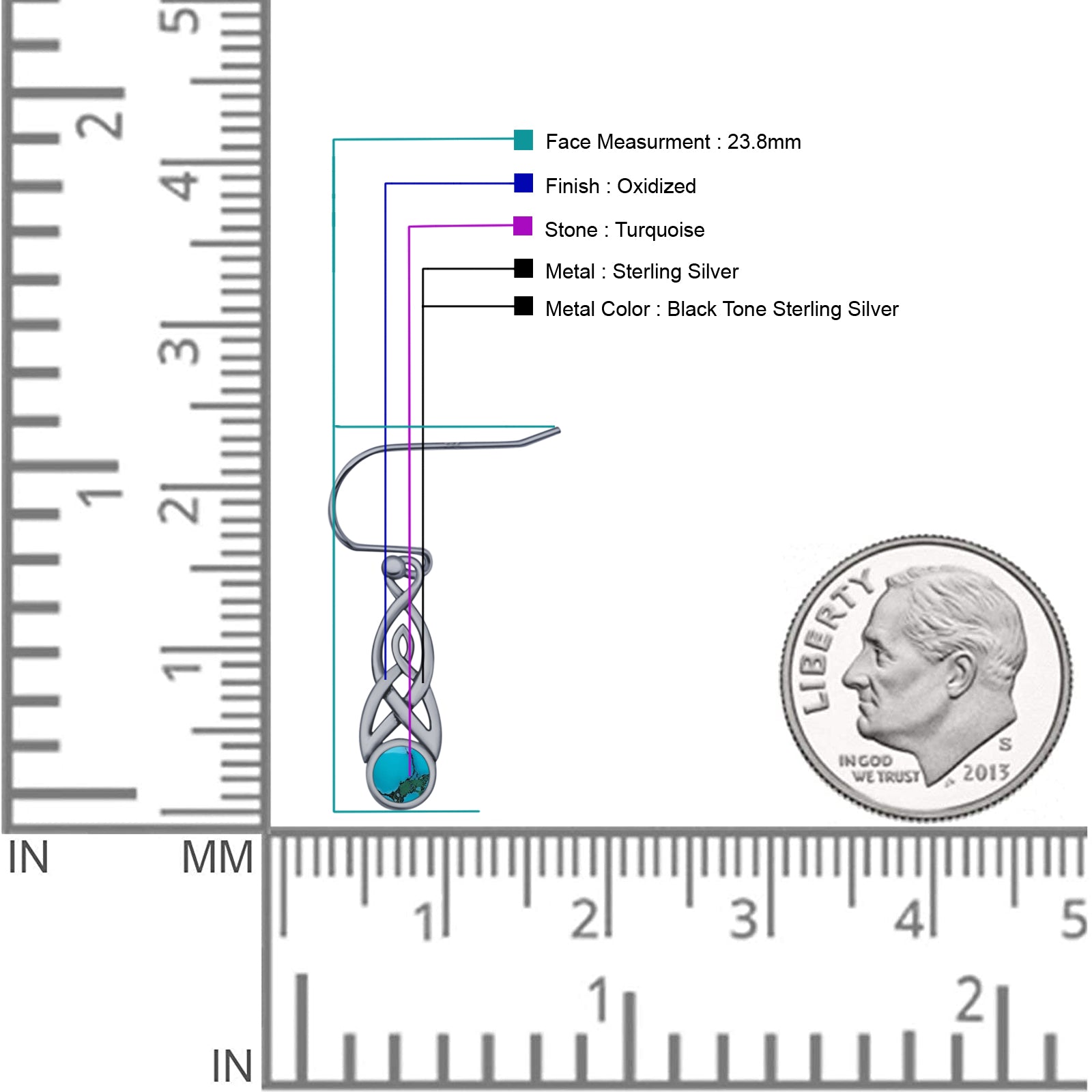 Round Lab Created Opal Trinity Dangle Fishhook Earring 925 Sterling Silver