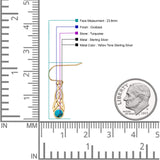 Round Lab Created Opal Trinity Dangle Fishhook Earring 925 Sterling Silver