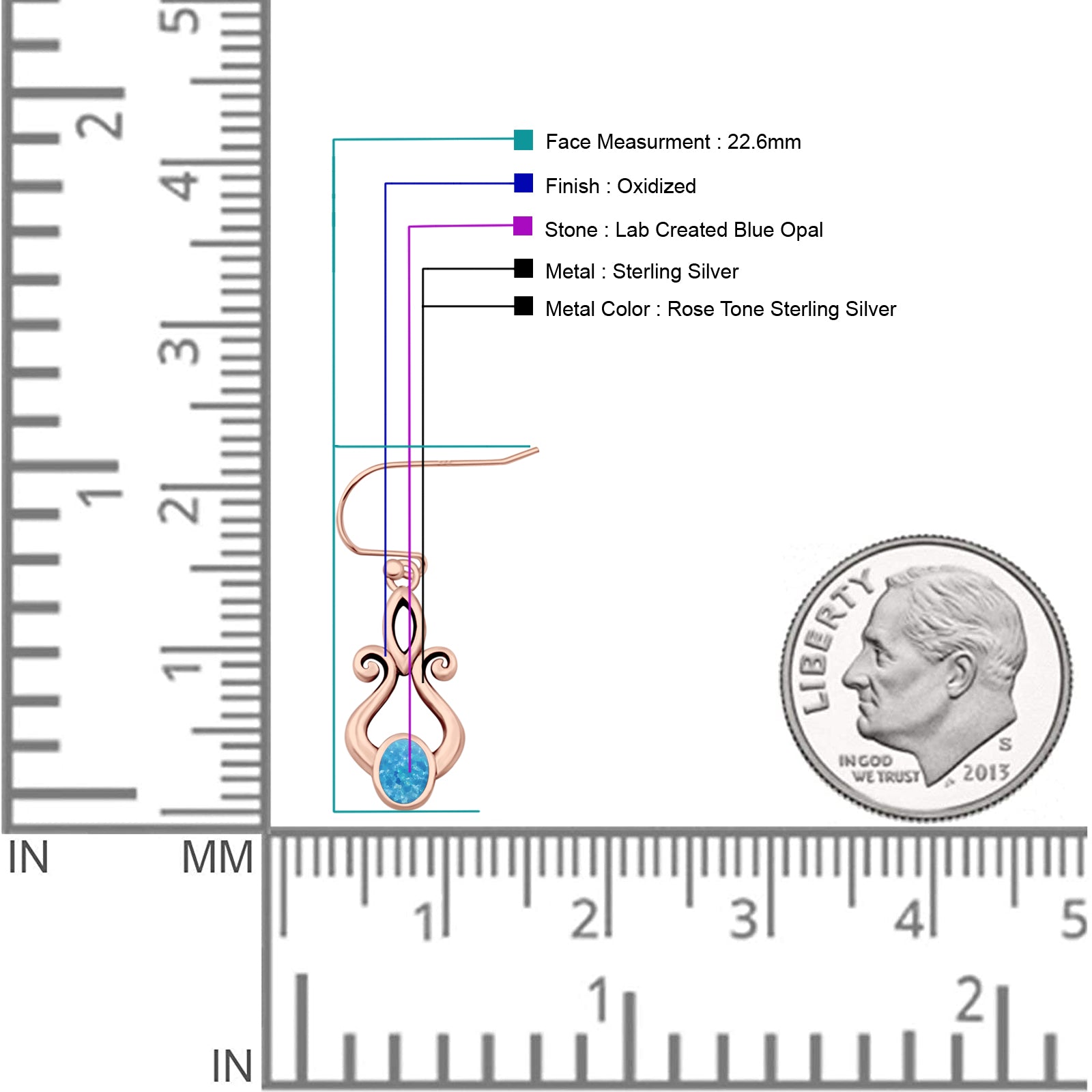 Oval Lab Created Opal 22.6mm Scroll Fishhook Earring 925 Sterling Silver