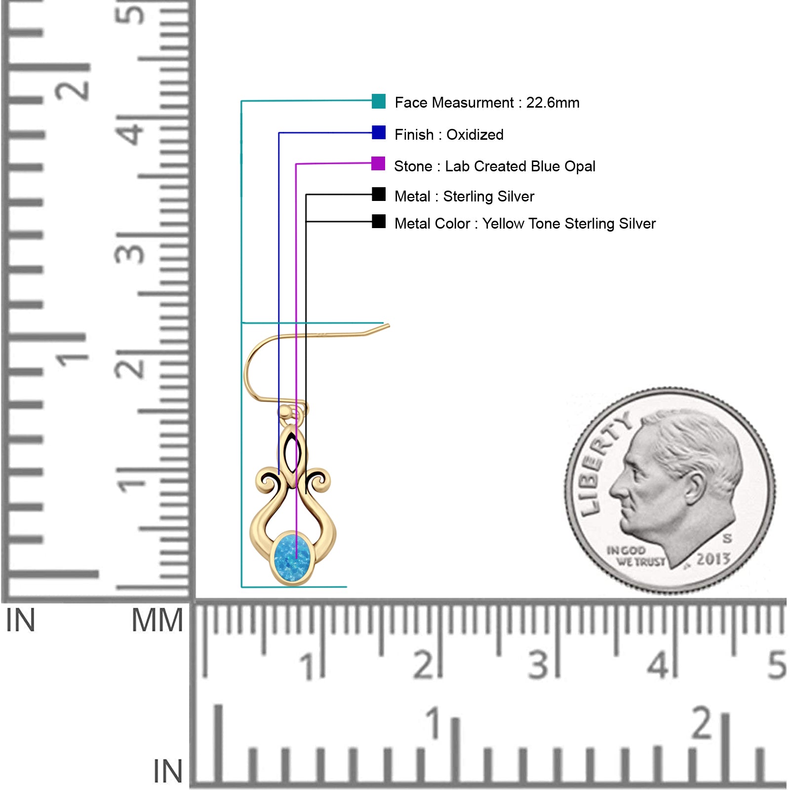 Oval Lab Created Opal 22.6mm Scroll Fishhook Earring 925 Sterling Silver