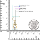 Oval Lab Created Opal 22.6mm Scroll Fishhook Earring 925 Sterling Silver