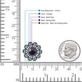 Flower Beaded 15.6mm Created Opal Stud Earring 925 Sterling Silver