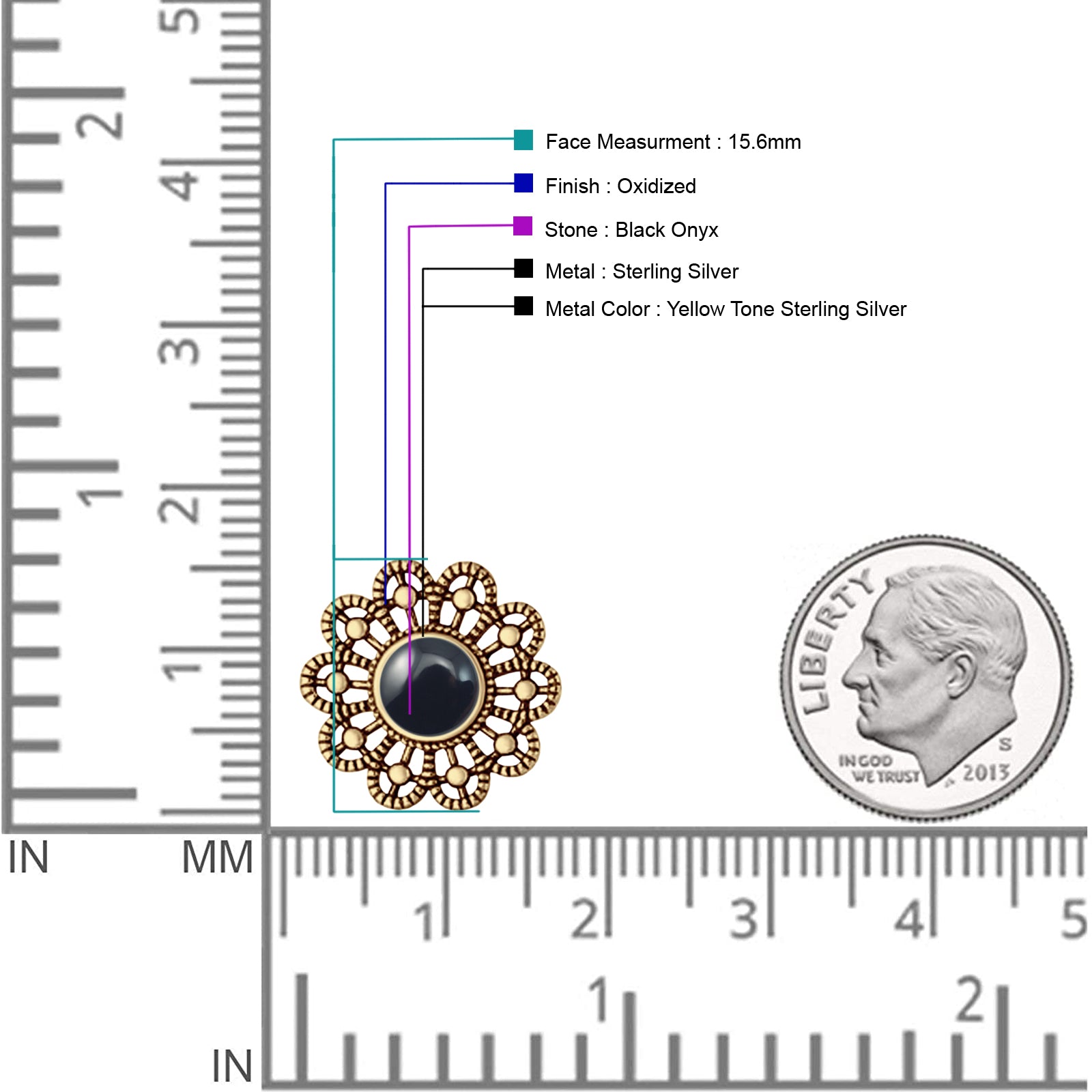 Flower Beaded 15.6mm Created Opal Stud Earring 925 Sterling Silver