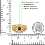 Two Piece Round Natural Stone Bridal Ring