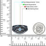 Two Piece Round Natural Stone Bridal Ring