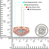 Two Piece Round Natural Stone Bridal Ring