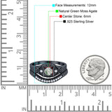 Two Piece Round Natural Stone Bridal Ring