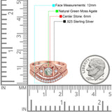 Two Piece Round Natural Stone Bridal Ring