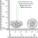 Two Piece Round Natural Stone Bridal Ring