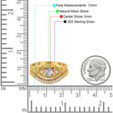 Two Piece Round Natural Stone Bridal Ring