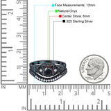 Two Piece Round Natural Stone Bridal Ring