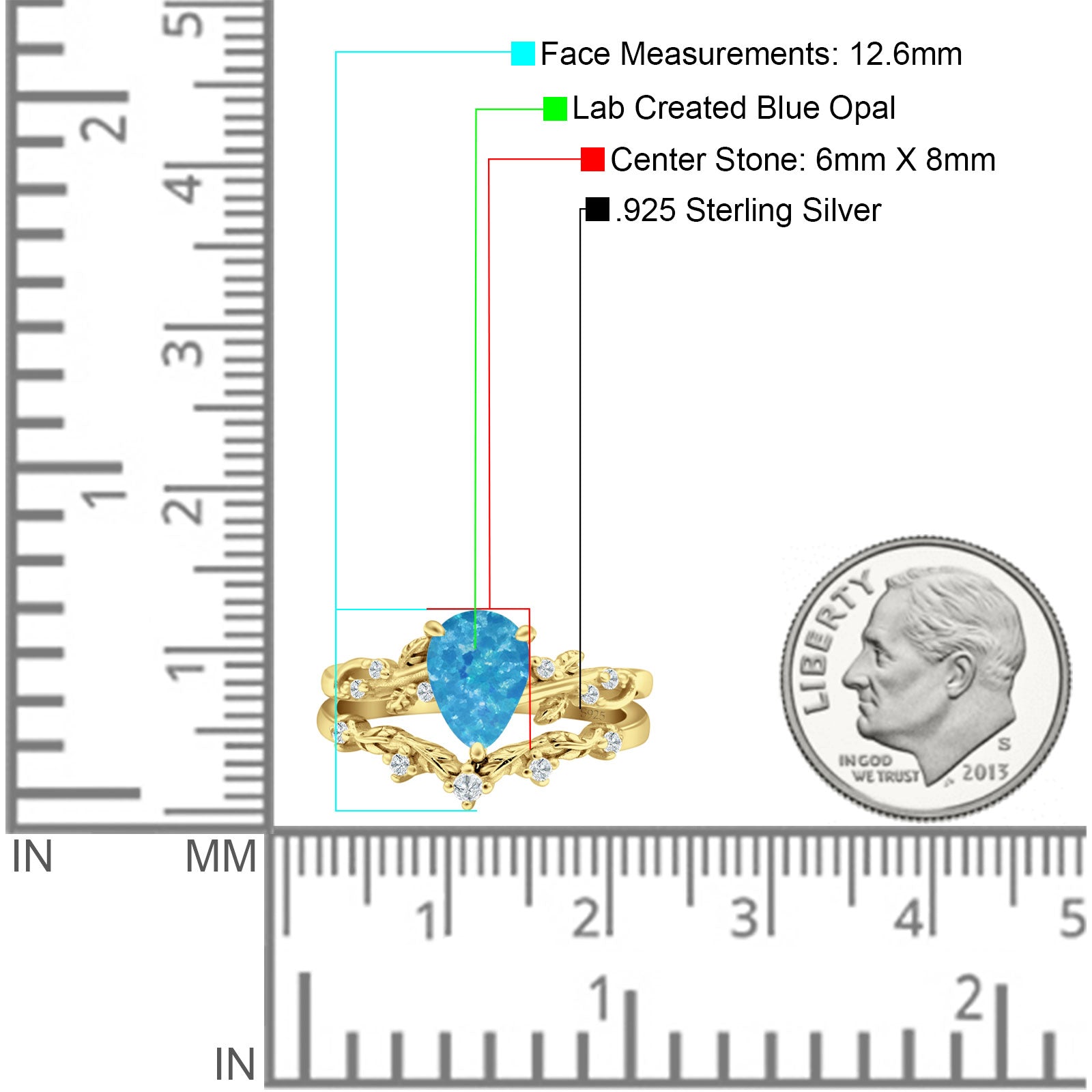 Two Piece Pear CZ Ring
