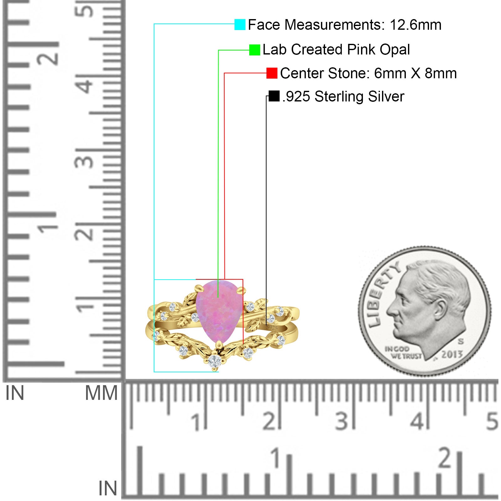 Two Piece Pear CZ Ring