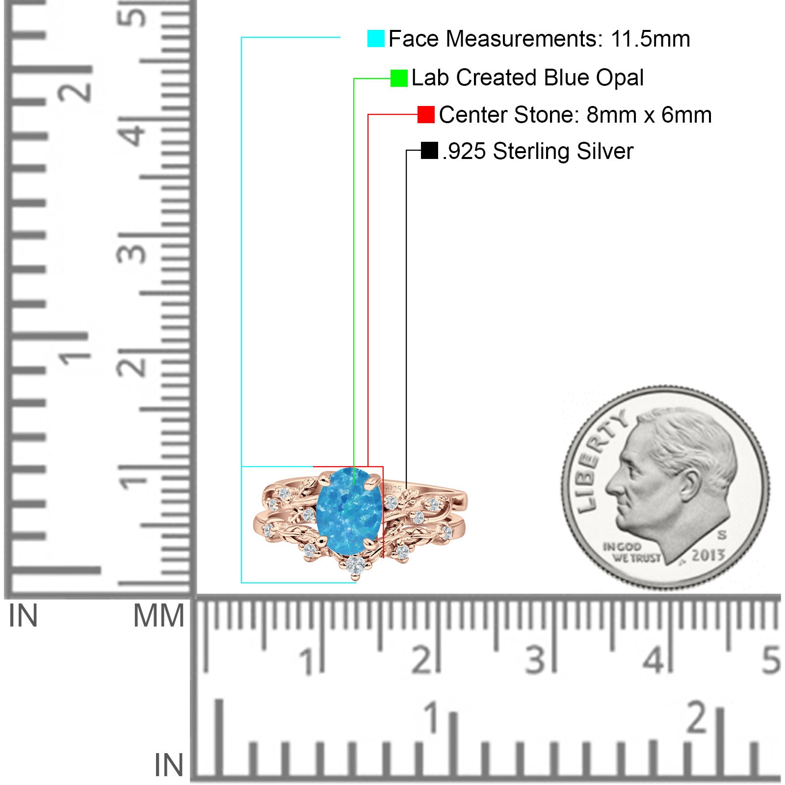 Two Piece Oval CZ Ring