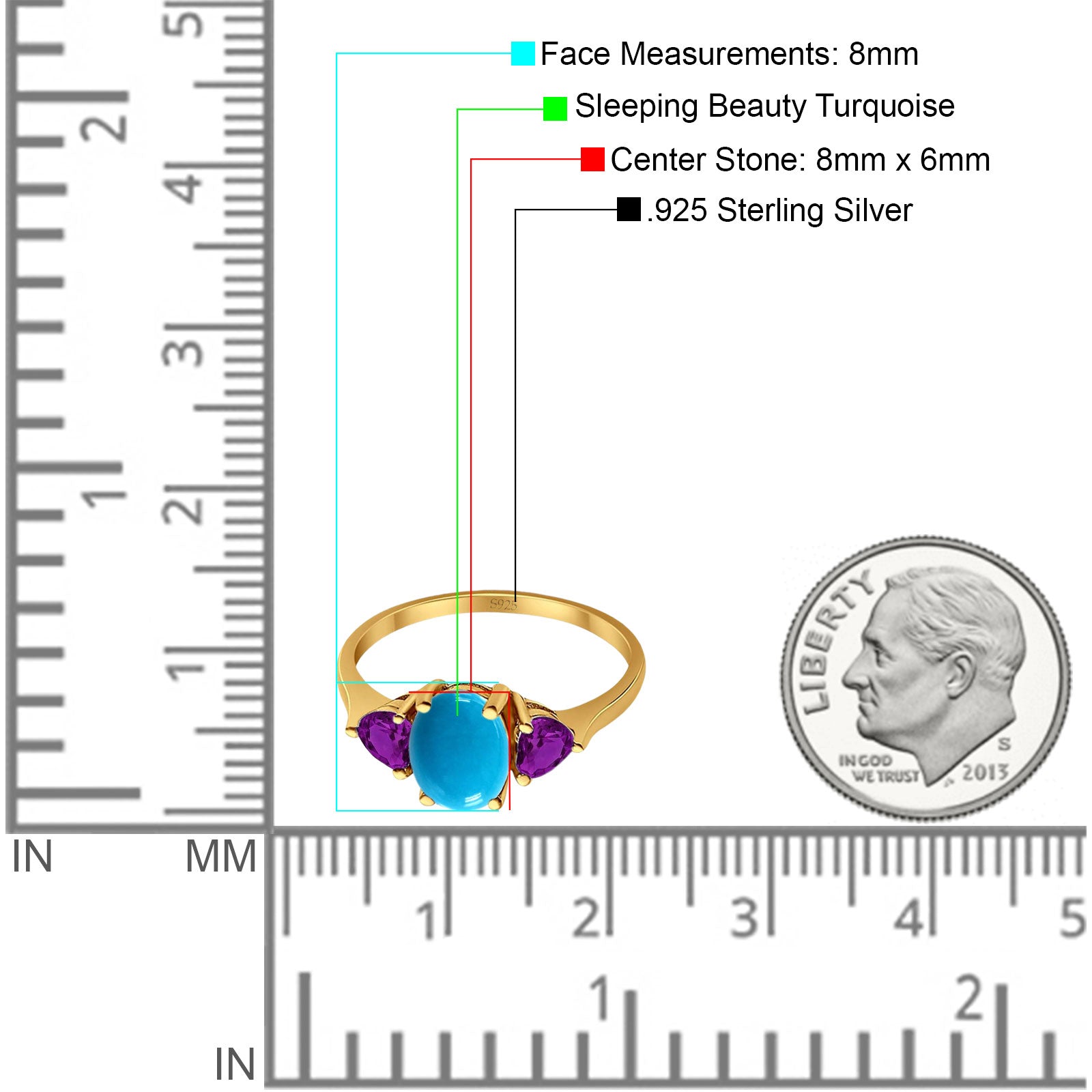 Three Stone Oval Natural Stone Trio Ring