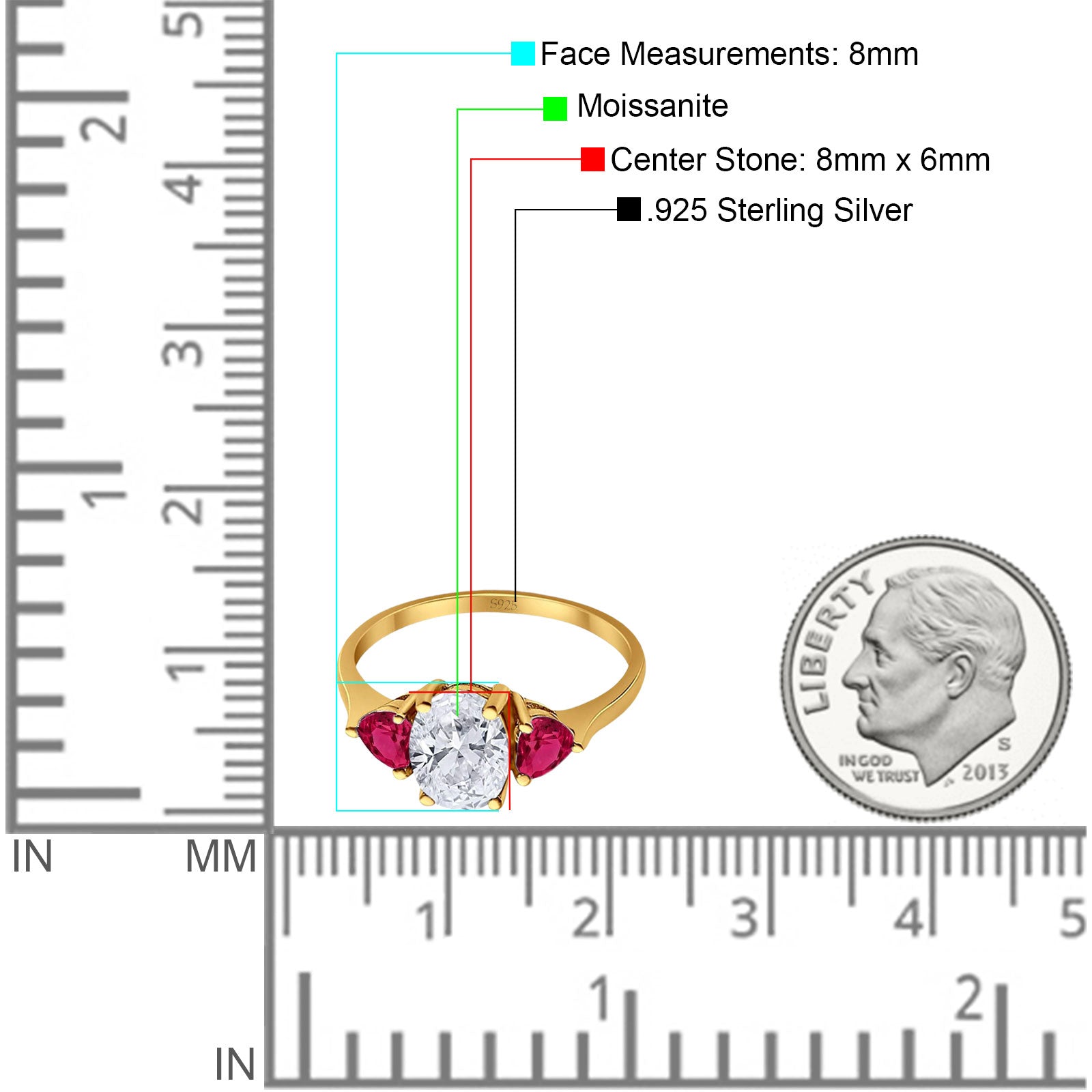 Three Stone Oval Natural Stone Trio Ring