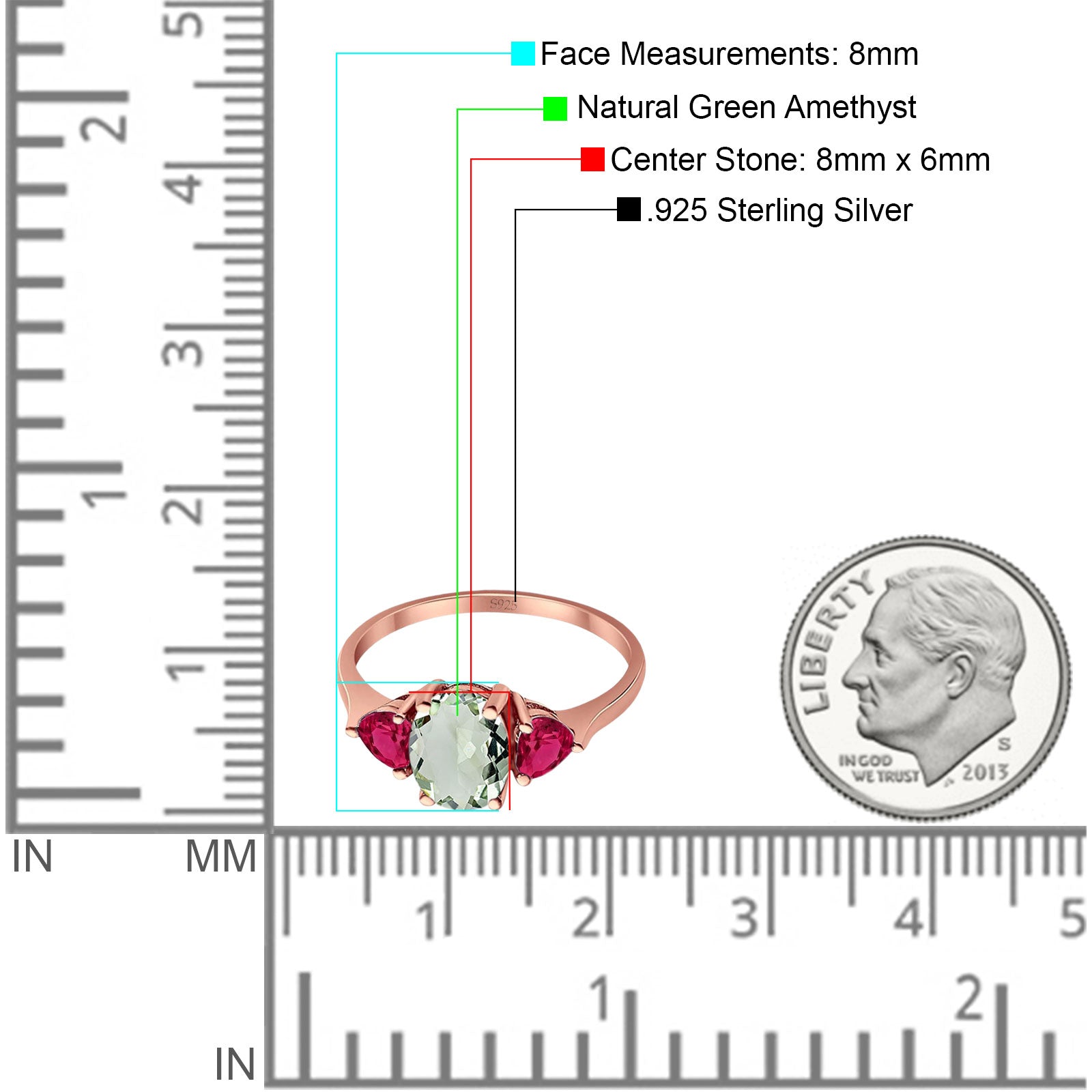 Three Stone Oval Natural Stone Trio Ring