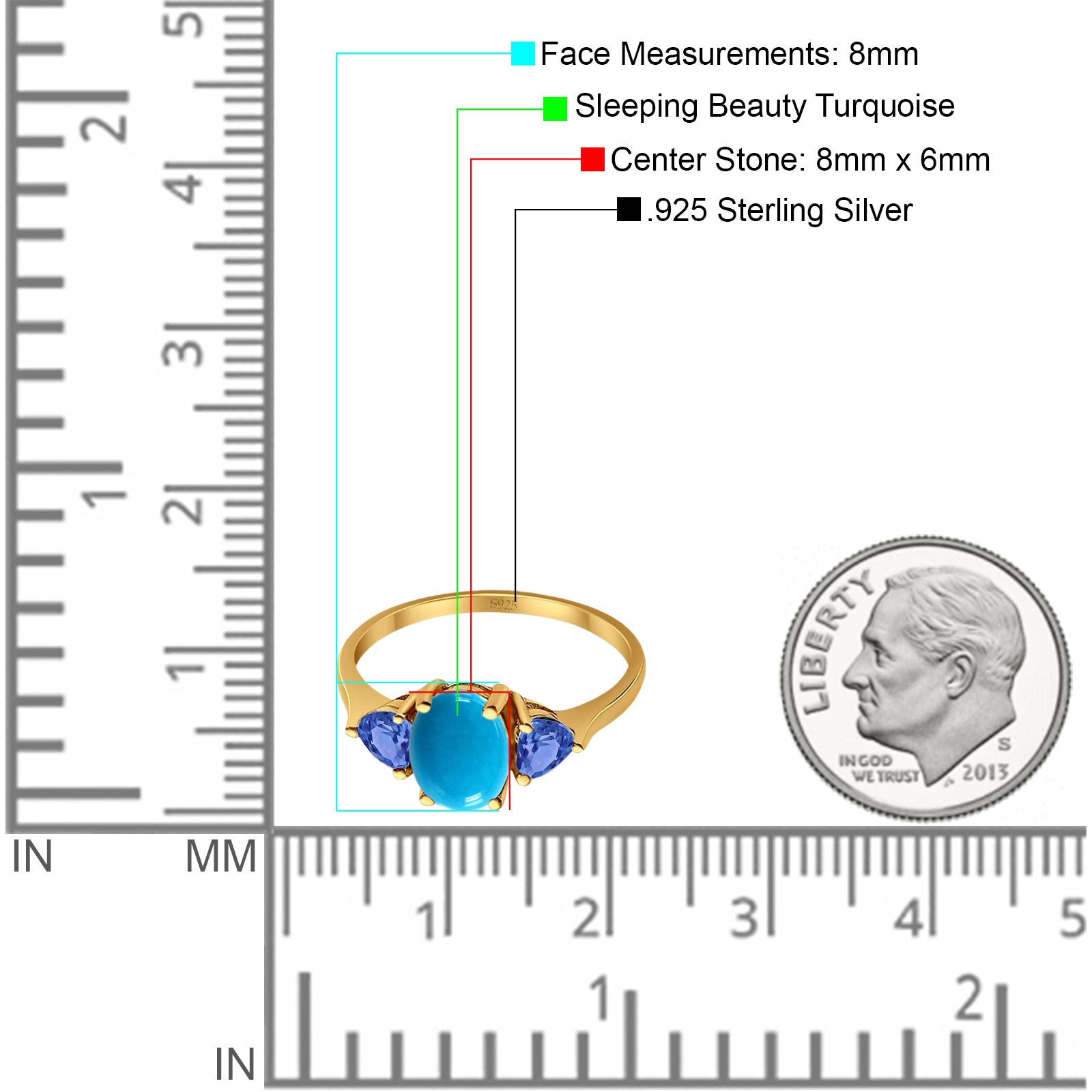 Three Stone Oval Natural Stone Trio Ring