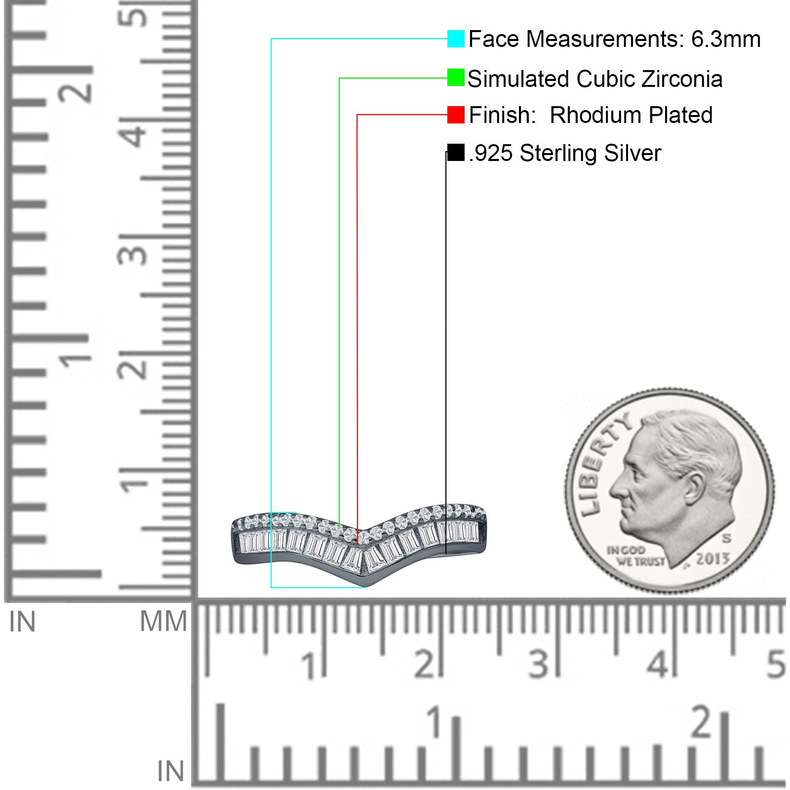 Curved Contour Chevron Ring