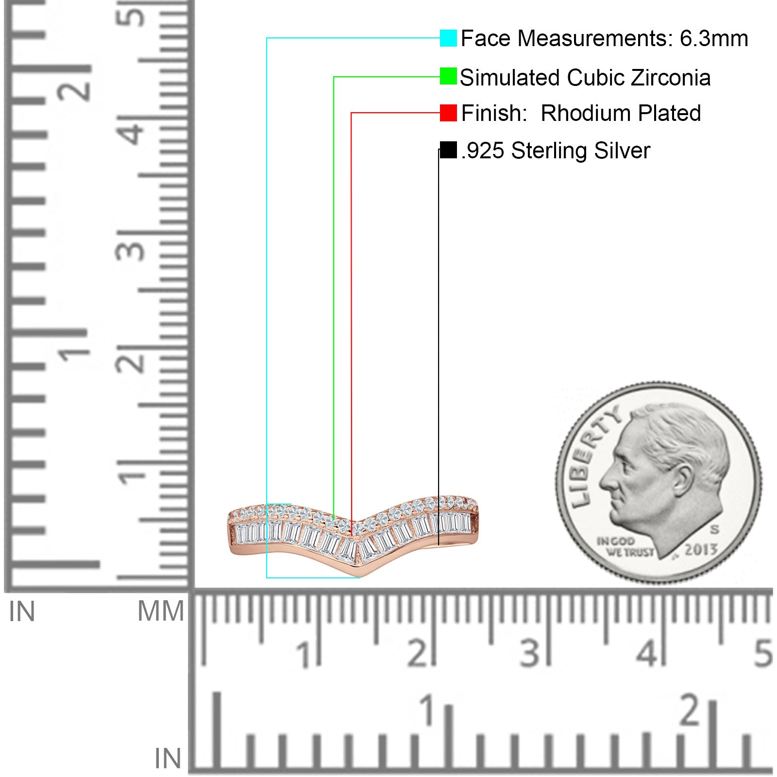 Curved Contour Chevron Ring
