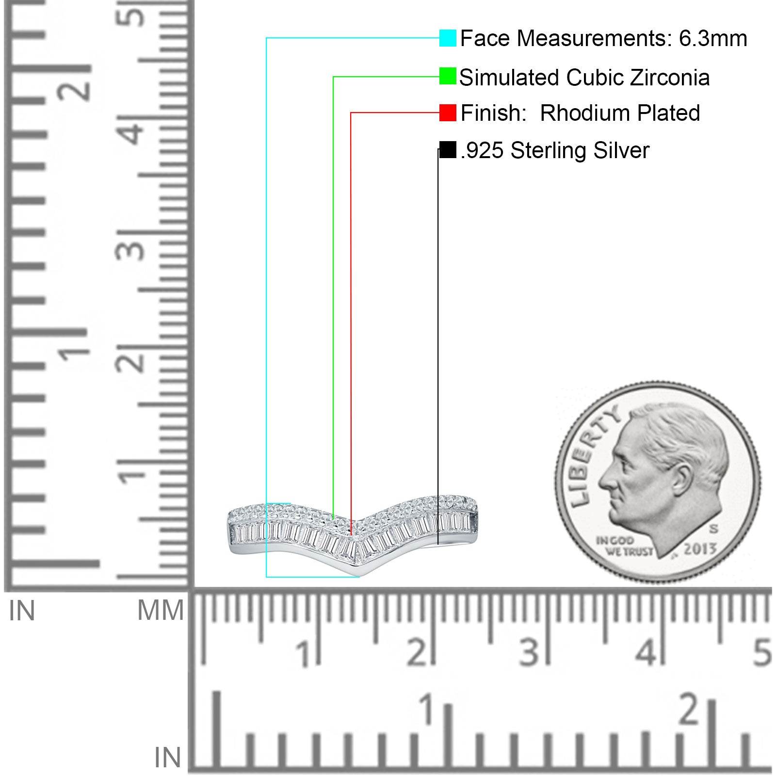 Curved Contour Chevron Ring