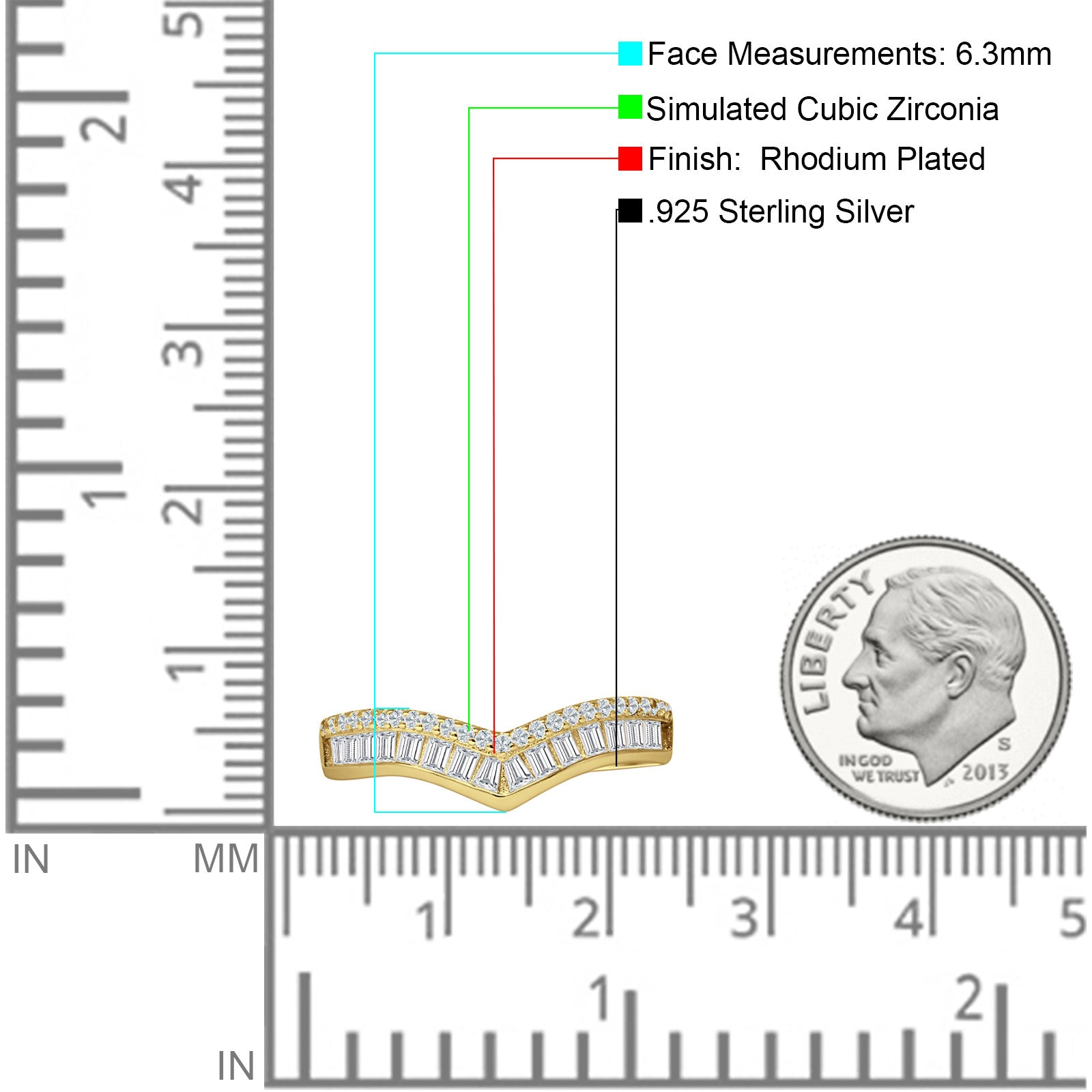 Curved Contour Chevron Ring