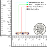 Half Eternity 4mm Cluster Round Cubic Zirconia Bands 925 Sterling Silver