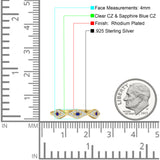 Half Eternity 4mm Cluster Round Cubic Zirconia Bands 925 Sterling Silver