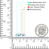 Evil Eye 4mm Round Cubic Zirconia Stackable Band 925 Sterling Silver