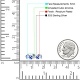 Heart 5mm Evil Eye Ring Cubic Zirconia Stackable Band 925 Sterling Silver