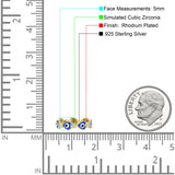 Heart 5mm Evil Eye Ring Cubic Zirconia Stackable Band 925 Sterling Silver