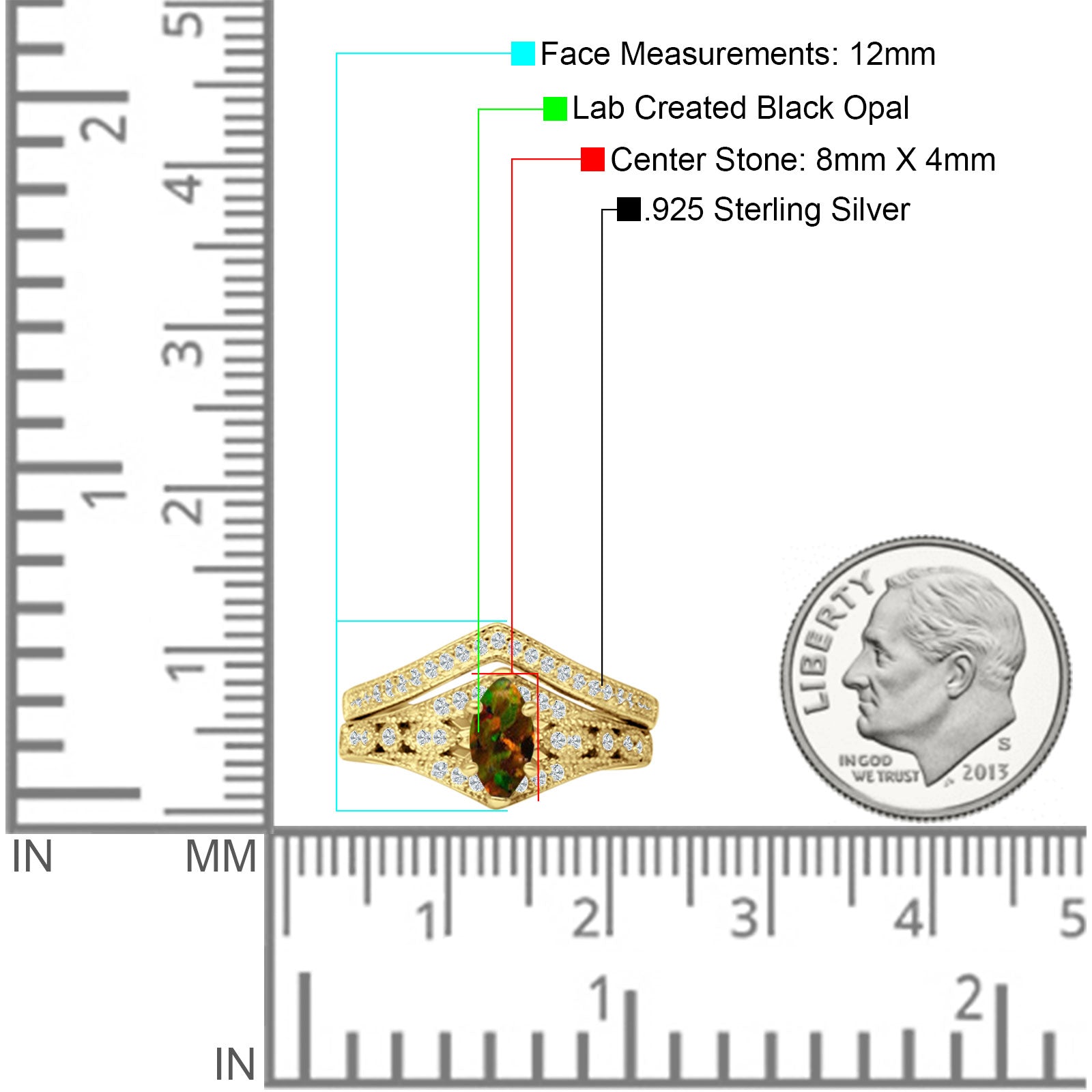 Two Piece Marquise CZ Ring