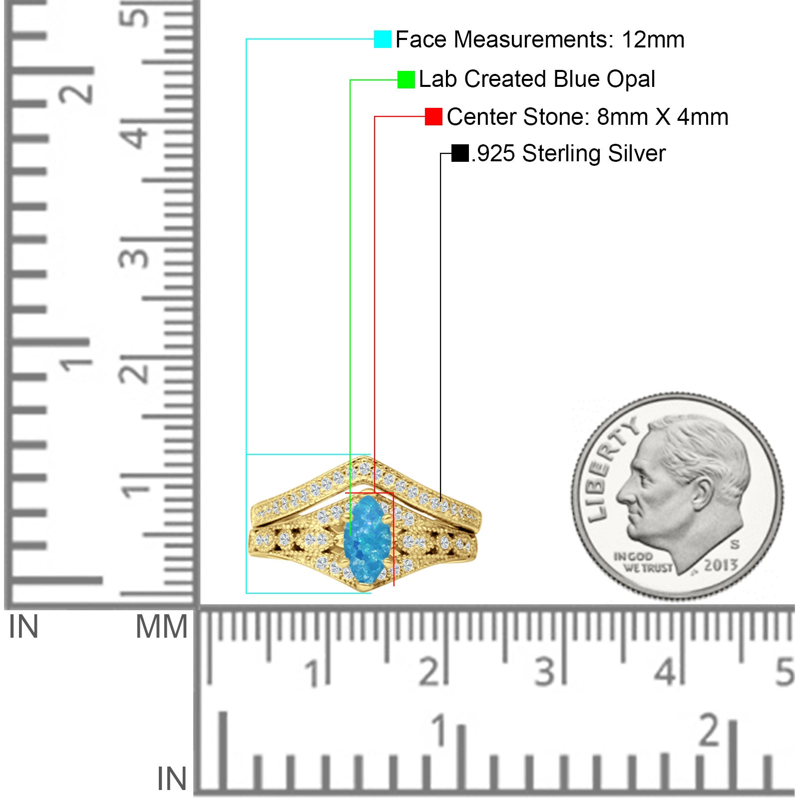 Two Piece Marquise CZ Ring