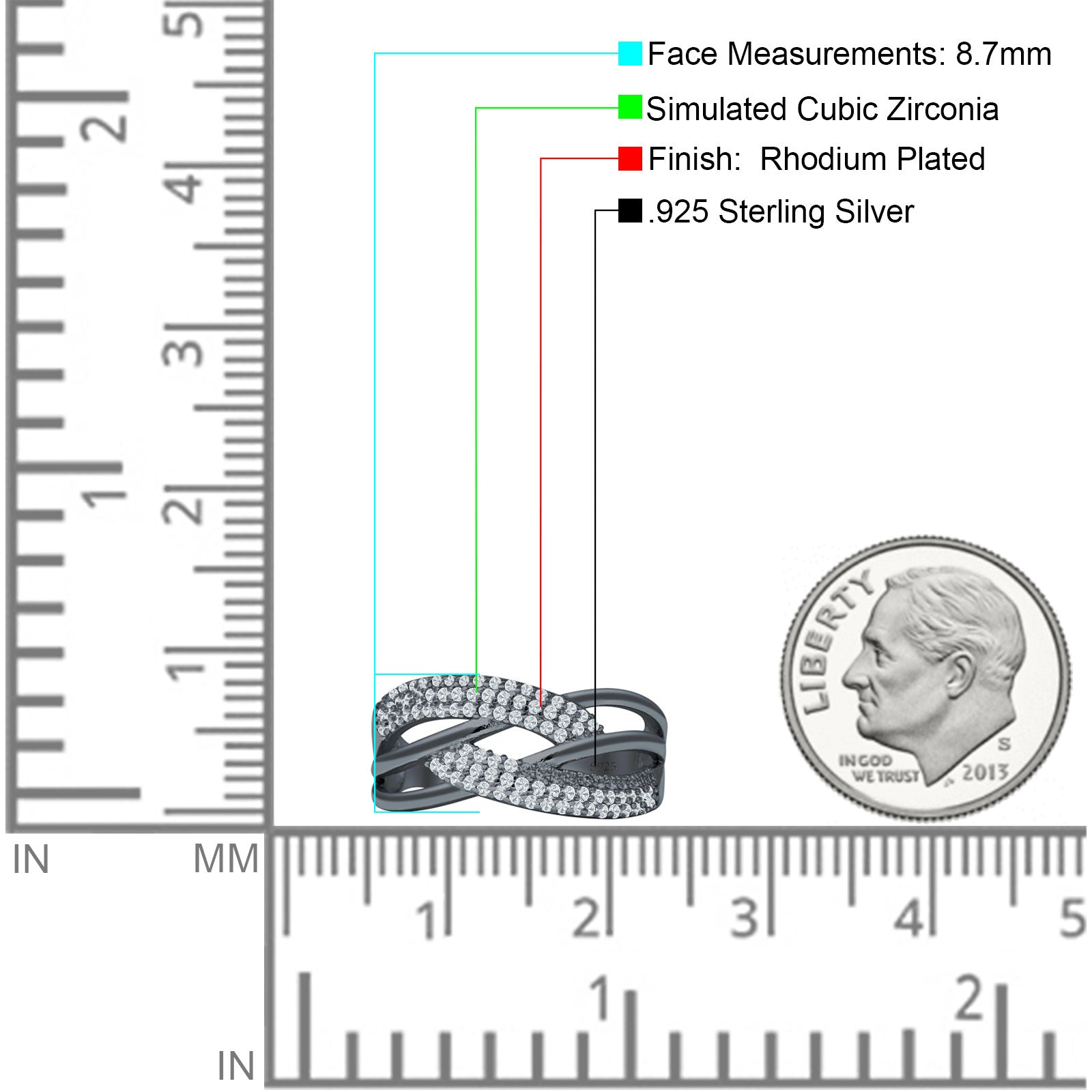 Crossover Ring Stackable Band