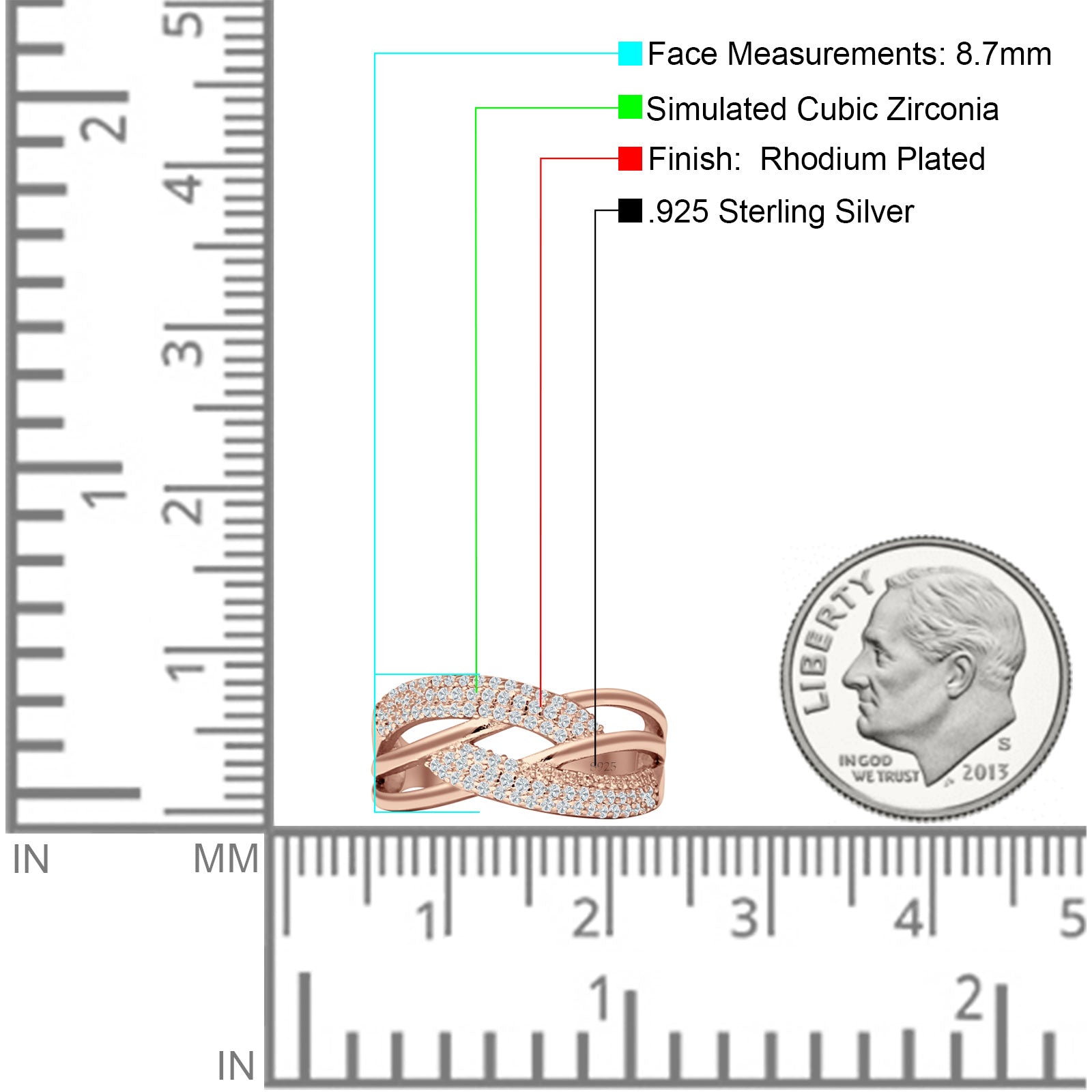 Crossover Ring Stackable Band